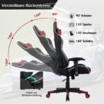 Ergonomiška biuro kėdė su juosmens ir galvos atlošu (Raudona)
