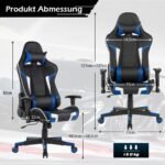 Ergonomiška biuro kėdė su juosmens ir galvos atramomis (Mėlyna)