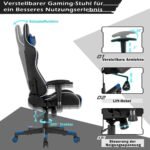 Ergonomiška biuro kėdė su juosmens ir galvos atramomis (Mėlyna)