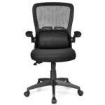 Ergonomiška biuro kėdė su juosmens atrama (Juoda)