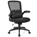 Ergonomiška biuro kėdė su juosmens atrama (Juoda)