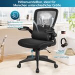 Ergonomiška biuro kėdė su juosmens atrama (Juoda)