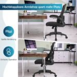 Ergonomiška biuro kėdė su juosmens atrama (Juoda)