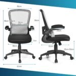 Ergonomiška biuro kėdė su juosmens atrama ir reguliuojamomis rankenomis 98–106 cm aukščio (Pilka)