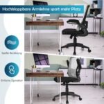 Ergonomiška biuro kėdė su juosmens atrama ir reguliuojamomis rankenomis 98–106 cm aukščio (Pilka)