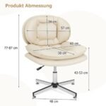 Ergonomiška biuro kėdė su reguliuojamu aukščiu (Smėlio)