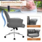 Ergonomiška biuro kėdė su reguliuojamu aukščiu ir atlošu (Pilka)