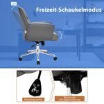 Ergonomiška biuro kėdė su reguliuojamu aukščiu ir atlošu (Pilka)