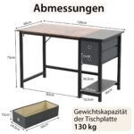 120 cm darbinis stalas su dviem stalčiais ir laikikliu (Rūdinė ruda)