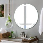 Vonios kambario LED veidrodis su apšvietimu 50 x 50 cm (Skaidri)