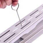 Aukštos pralaidos nerūdijančio plieno dušo latakas su sifonu 900 mm (Sidabrinė)