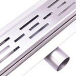 Aukštos pralaidos nerūdijančio plieno dušo latakas su sifonu 900 mm (Sidabrinė)