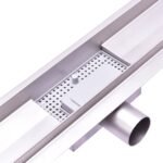 Aukštos pralaidos nerūdijančio plieno dušo latakas su sifonu 900 mm (Sidabrinė)