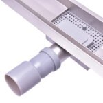 Aukštos pralaidos nerūdijančio plieno dušo latakas su sifonu 900 mm (Sidabrinė)