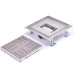 Nerūdijančio plieno kvadratinis grindų latakas su apsauga nuo kvapo (Raudona)