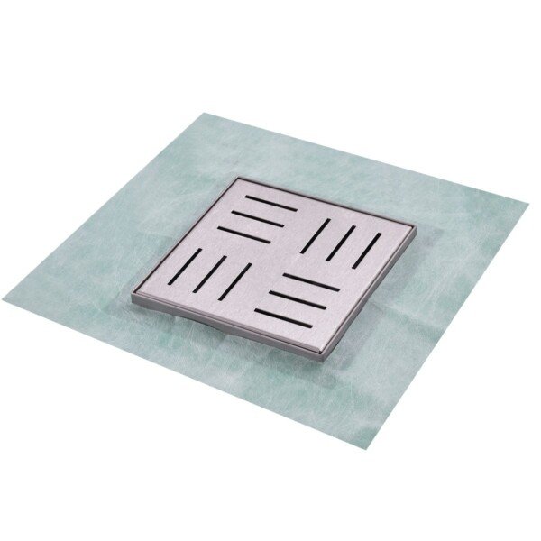 Nerūdijančio plieno kvadratinis grindų latakas su apsauga nuo kvapo (Raudona)