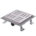 Nerūdijančio plieno kvadratinis grindų latakas su apsauga nuo kvapo (Raudona)