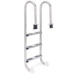 3 pakopų nerūdijančio plieno baseino kopėčios (Sidabrinė)