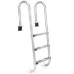 3 pakopų nerūdijančio plieno baseino kopėčios (Sidabrinė)