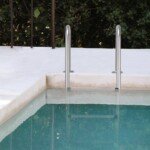 3 pakopų nerūdijančio plieno baseino kopėčios (Sidabrinė)