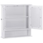 Veidrodinė vonios kambario spintelė su reguliuojama lentyna (Balta)