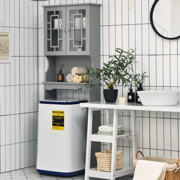 Vonios spintelė virš unitazo su trimis lentynomis (Pilka)