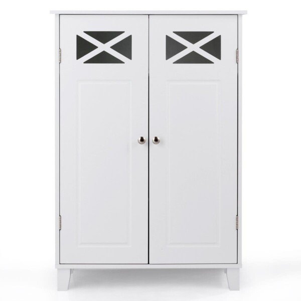 Kompaktiška spintelė su reguliuojamomis lentynomis 60x30x87 cm (Balta)