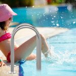 3 pakopų nerūdijančio plieno baseino kopėtėlės (Sidabrinė)