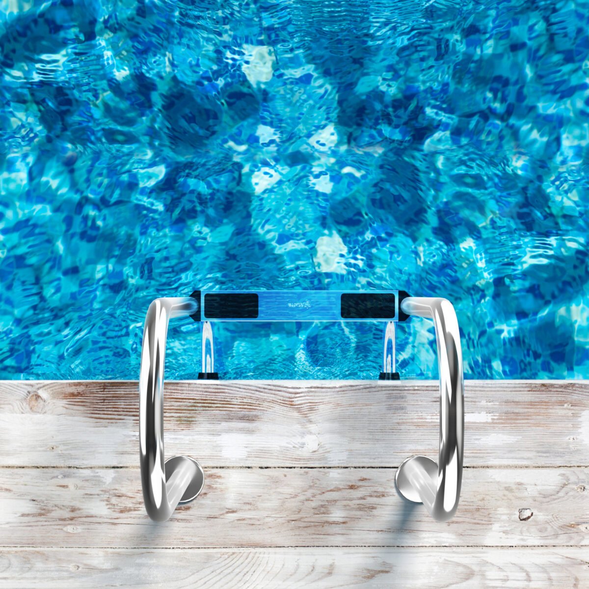 3 pakopų nerūdijančio plieno baseino kopėtėlės (Sidabrinė)