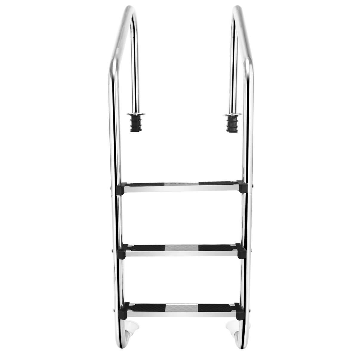 3 pakopų nerūdijančio plieno baseino laipteliai su neslystančiomis pakopomis (Sidabrinė)