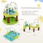 3-in-1 Kūdikio Aktyvumo Centras su stalu ir žaidimų kilimėliu (Žalia)