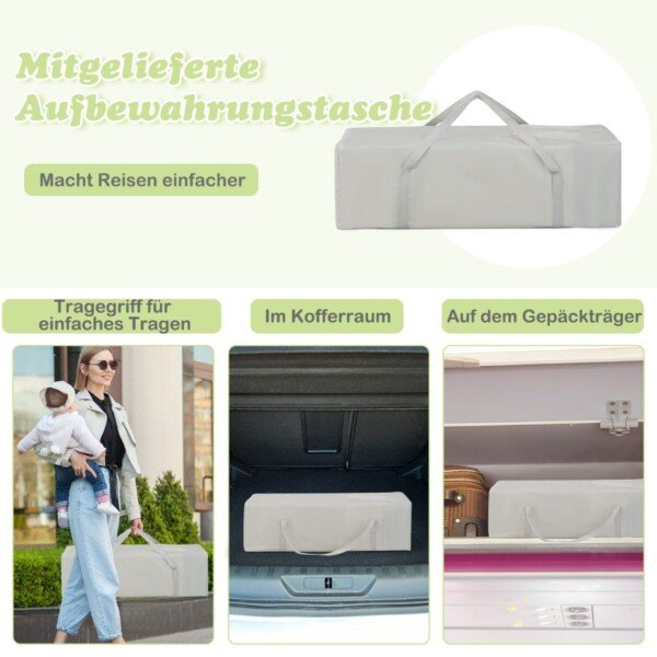 Daugiafunkcis vaikų lovelės komplektas su čiužinuku ir žaislais (Smėlio)