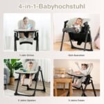 Vaikiška reguliuojamo aukščio kėdutė su nuimamu padėklu (Pilka)