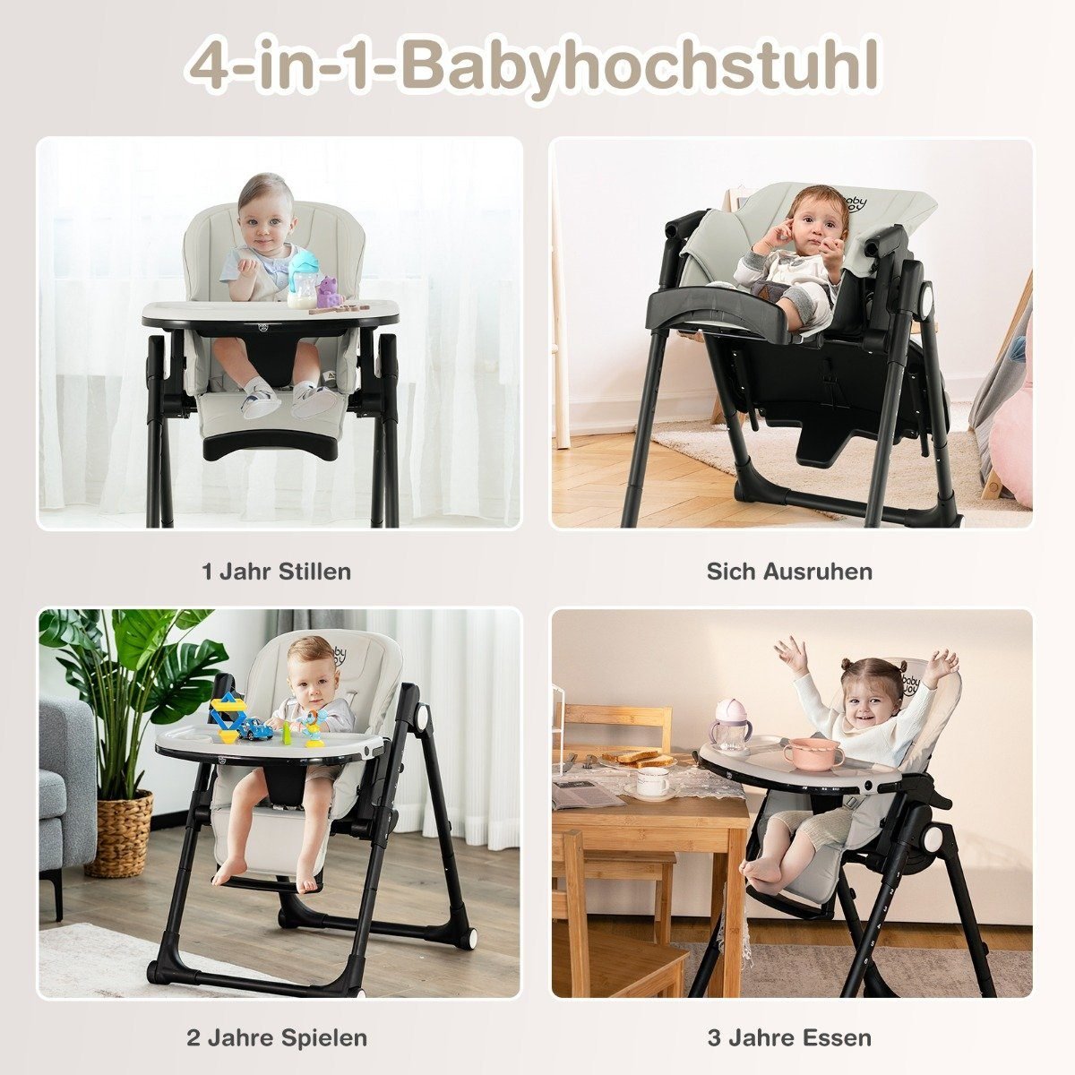 baby-hochstuhl-_esszimmerstuh-ad10013gr-1_4_ Vaikiška reguliuojamo aukščio kėdutė su nuimamu padėklu (Pilka)