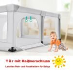 Vaikų žaidimų aptvaras su 50 kamuoliukų ir užtrauktuku (Pilka)