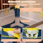 Vaikiškas maniežas 150x150 cm su žaislais ir rankenomis (Mėlyna)