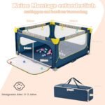 Vaikiškas maniežas 150x150 cm su žaislais ir rankenomis (Mėlyna)