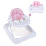 Reguliuojamo aukščio vežimėlis mokytis vaikščioti (Rožinė)