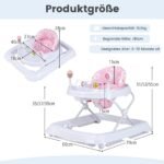 Reguliuojamo aukščio vežimėlis mokytis vaikščioti (Rožinė)