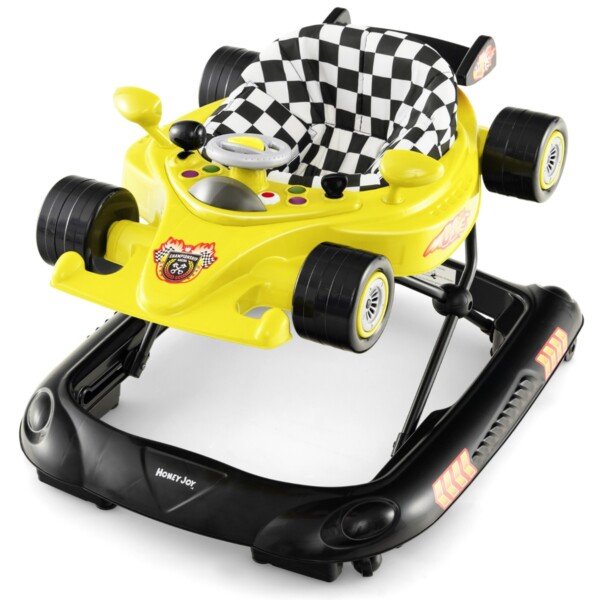 Vaikiškas vaikščiukas su žaidimų skydeliu (Geltona)