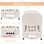 Daugiafunkcis lopšys su ratukais ir dviejų lygių reguliavimu (Smėlio)