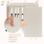 Daugiafunkcis lopšys su ratukais ir dviejų lygių reguliavimu (Smėlio)