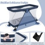 Sulankstomas 2-in-1 kūdikio lovelė-čiužinys ir žaidimų aptvaras (Mėlyna)