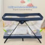 Sulankstomas 2-in-1 kūdikio lovelė-čiužinys ir žaidimų aptvaras (Mėlyna)