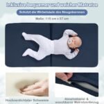 Sulankstomas 2-in-1 kūdikio lovelė-čiužinys ir žaidimų aptvaras (Mėlyna)