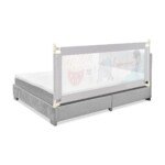 Apsauginė lovos tvorelė 175 cm ilgio su 24 lygių aukščio reguliavimu (Pilka)