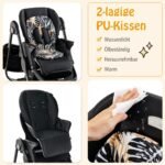 Reguliuojamo aukščio vaikiška kėdutė su atramomis kojoms ir nugarai (Juoda)
