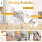 Reguliuojamo aukščio vaikiška kėdutė su atrama kojoms ir nugarai (Rožinė)