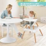 Vaikiška kėdutė 4in1 su saugos diržu ir nuimamu staliuku (Chaki)