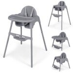 Universali 4-in-1 vaikiška kėdutė su nuimamu padėklu (Pilka)